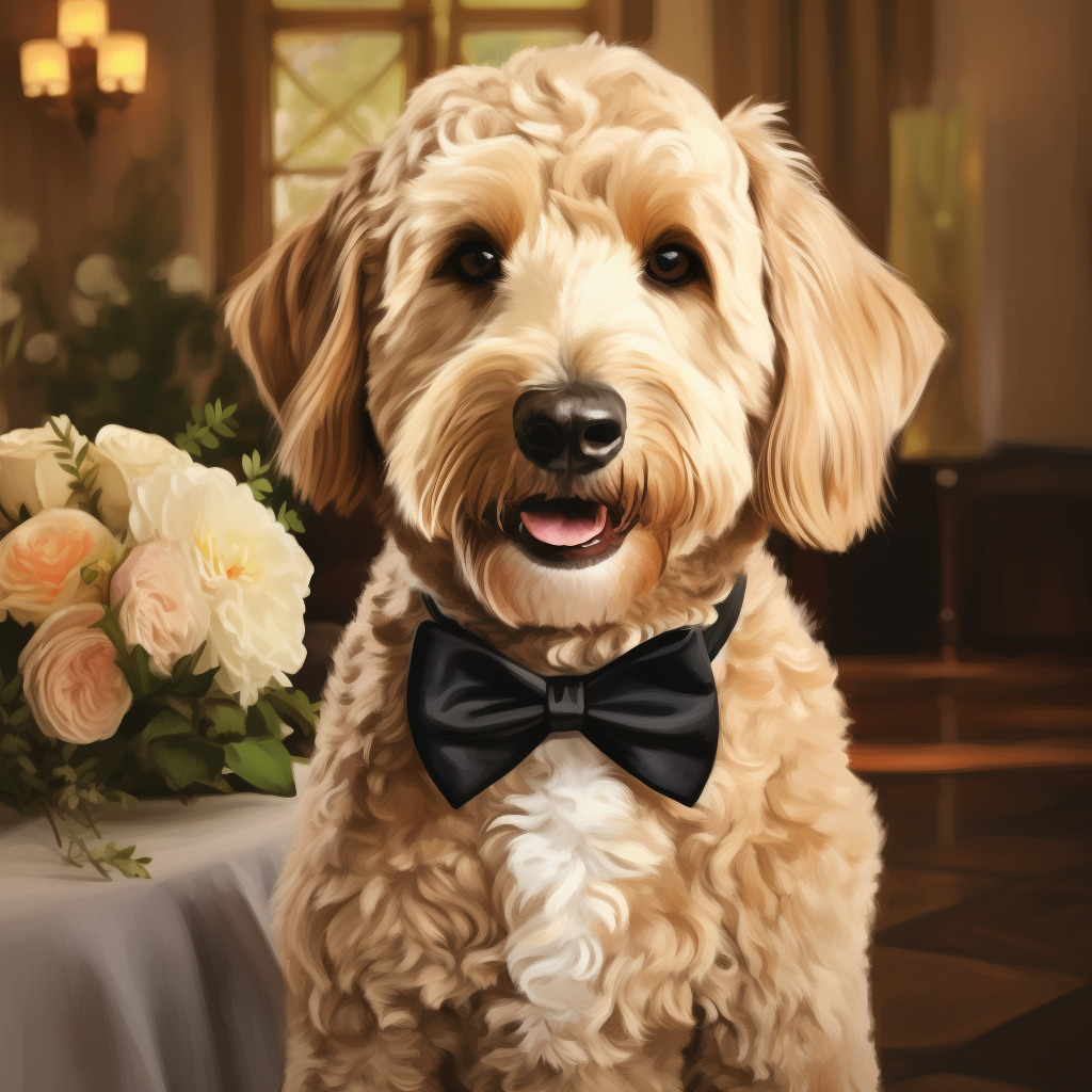 Dog at a wedding ceremony